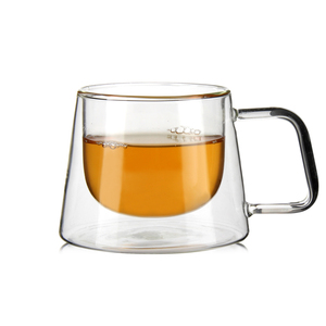Wholesale Reusable New Design 300ミリリットルDouble Wall Glass Tea Cup Coffee Mug Custom Logo With Handle - Product Image 5