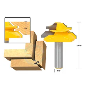 L-N017-3 1PC Schaft Mittlere Größe 45 Grad Lock Gehrung bohrer Lager YG6 Hartmetall Zapfens ch neider Holz bearbeitungs fräser