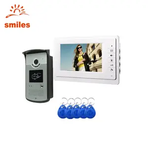 السلكية الفيديو باب الهاتف نظام اتصال داخلي ، جرس باب يتضمن شاشة عرض فيديو أطقم مع RFID قارئ بطاقات وظيفة
