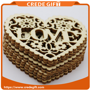 Coeur en bois AMOUR de mariage bricolage accessoires matériaux décoratifs Spot De Noël série bois décoratif boucle - Product Image 2