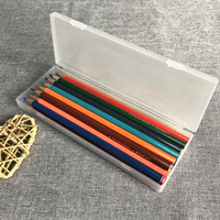 Boîte à crayons de rangement, boîte à crayons, usine, enfants, boîte à charnière mate, vente en gros, Portable transparent PP plastique chine personnalisé CN;JIA
