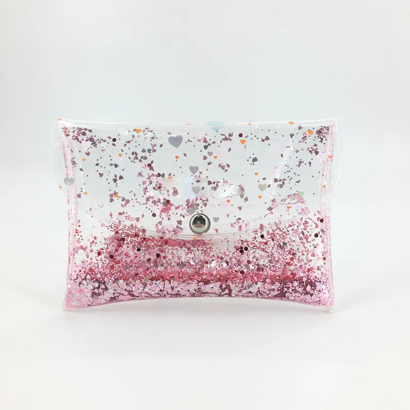 Mode Waterproof Make-Up Cosmetische Zak Pvc Transparante Vloeistof Glitter Pouch