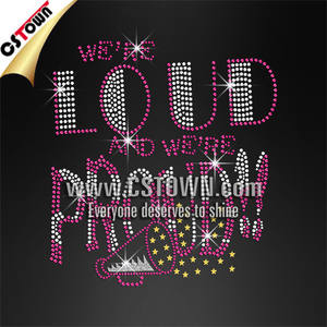 Pink Wort Cheer dream the extreme Grosshandel Strassmotiv Buegelbild HOTFIX Strass und Glitter - Product Image 5