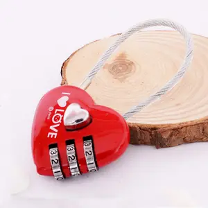 Высокобезопасный рекламный комбинированный красный замок в форме сердца с кабелем