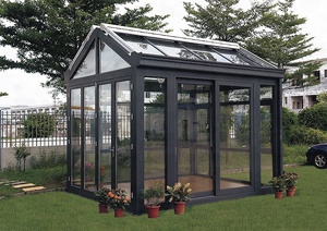 Véranda moderne sur mesure à double vitrage Low-E isolant avec cadre en alliage d'aluminium écologique pour bureau à domicile et <span class=keywords><strong>solarium</strong></span> - Product Image 2