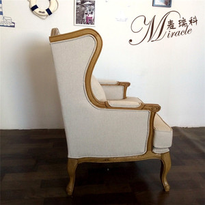 Miracle LC-006 Poltrona in Stile Country Francese in Legno di Quercia con Poggiapiedi - Product Image 3
