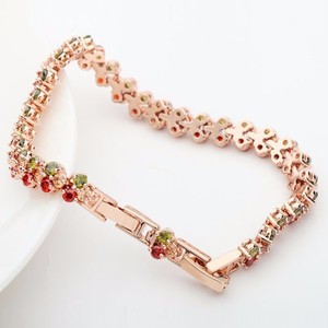 Teemi 2015 nuevo oro de Rose plateado clásico Roma 3Row Multi Cubic pulsera circón pavimentada Mujeres Moda Nupcial joyería - Product Image 5