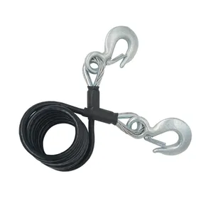 Heavy Duty Xe Khẩn Cấp Tow Cable PVC Tráng Dây Thép Rope Với Hooks - Product Image 1