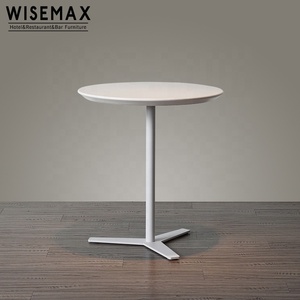 WISEMAX FURNITURE <span class=keywords><strong>Table</strong></span> basse <span class=keywords><strong>carrée</strong></span> moderne pour <span class=keywords><strong>salle</strong></span> <span class=keywords><strong>à</strong></span> <span class=keywords><strong>manger</strong></span> de restaurant, <span class=keywords><strong>table</strong></span> basse de café en métal blanc pour extérieur <span class=keywords><strong>avec</strong></span> plateau en ABS - Product Image 3