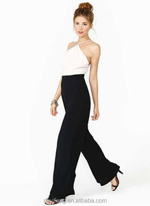 Summer Wear Backless Playsuit New Dress Sexy Strapless Backless Loose Pants Two Color Chiffon Jumpsuits Annual <strong>Evening</strong> Suit - Product Image 4