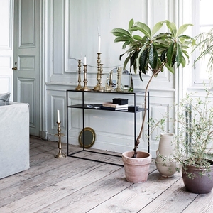 Nordic Europe Large 2 Tiers Metal <strong>Rectangle</strong> <strong>Coffee</strong> <strong>Table</strong> Console <strong>Table</strong> Sofa Side <strong>Table</strong> Living Room Modern Black - Product Image 5