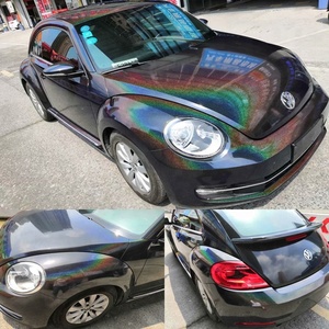 Rainbow Laser Color Changing <strong>Car</strong> <strong>Wrapping</strong> Prisma Holographic Pearl Vinyl Film <strong>Black</strong> - Product Image 2