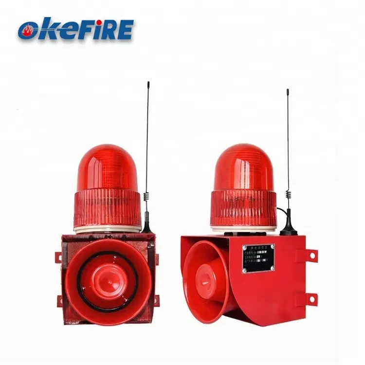 Okefire alarme de controle remoto, sem fio, vermelho, som e luz de segurança