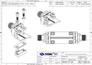 40GHz, 2.92mmK หญิงไมโครเวฟขั้วต่อ CLAMP/SOLDER CAPTIVE Contact สิ่งที่แนบมา End Launch PCB,ที่ถอดออกได้ End Launch - Product Image 3