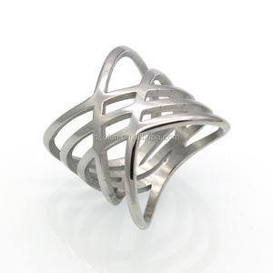 New Hot Sales Unique Shaped Woman Wedding Party Bands Classical Stainless Steel <strong>Gold</strong> <strong>Cocktail</strong> <strong>Rings</strong> for Women Fashion Jewellery - Product Image 2