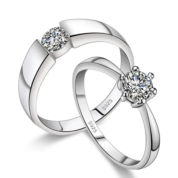 El más nuevo de circón cúbico Ajuste de chapado en platino boda anillo