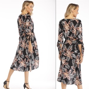 Prezzo basso del Commercio All'ingrosso di Estate Con Scollo A V Vestito Da Donna Stampa Floreale del Vestito Dalla Spiaggia - Product Image 2