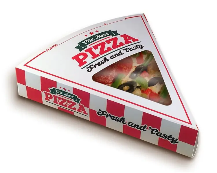 Custom Flull Size Platte Pizza Slice doos met Clear window