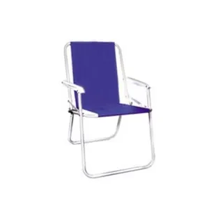 كرسي شاطئ أزرق قابل للطي للاستخدام في الهواء الطلق للشواء والصيد مصنوع من الصلب الذي لا يصدأ