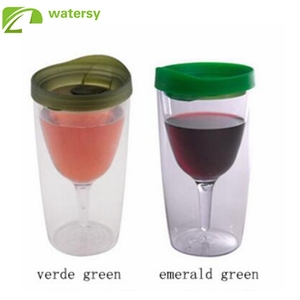 Nuevos productos calientes <span class=keywords><strong>10</strong></span> oz doble pared acrílico vino vaso de vidrio acrílico vasos de vino Copa - Product Image 3