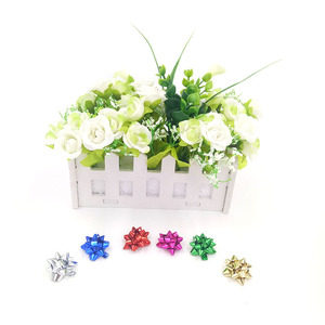 Noeud <span class=keywords><strong>étoile</strong></span> miniature décoratif en ruban métallique pour emballage cadeau, décoration, artisanat - Product Image 4