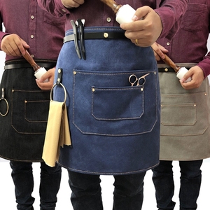 <span class=keywords><strong>Delantal</strong></span> corto de cintura medio-largo para mujer, moda coreana, Barbero, cafetería, restaurante, cocina, vaquero, adulto - Product Image 3