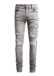 OEM Mais Recente Projete Seu logotipo Estilo Europeu <span class=keywords><strong>Jeans</strong></span> Personalizado Etiqueta Lotes Bulk Men Super Skinny Rasgado Stretch Biker <span class=keywords><strong>Jeans</strong></span> 0030