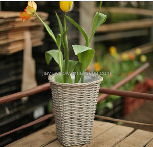 Maceta de Mimbre para Plantas, Cesta para Plantas, 100% Hecha a Mano, Decoración del Hogar de Mimbre y Plástico, Arte Popular Europeo, Mimbre de Sauce - Product Image 4