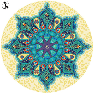 Mandala stampato rotondo stuoia di yoga gomma naturale <span class=keywords><strong>tappetino</strong></span> per la <span class=keywords><strong>meditazione</strong></span> - Product Image 3