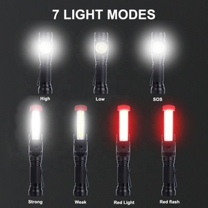 Luce rossa Della <span class=keywords><strong>Torcia</strong></span> 18650 Batteria Ricaricabile Portatile Cob Luce di Funzionamento del Led