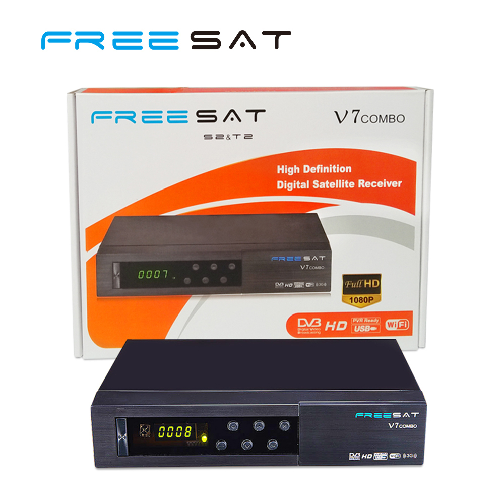 Freesat V7 combo dvb-s2 dvb-t2 récepteur satellite soutien biss key powervu cccam youtube hd sexe porno vidéo