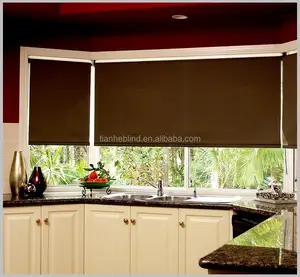 Automatic Window Shade With Blackout And Solar Fabric Roller Blinds Fabric Plain Color