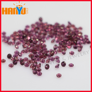 Gemas sueltas 2.25mm <span class=keywords><strong>diamante</strong></span> redondo de piedra natural de color púrpura de piedra granate - Product Image 2