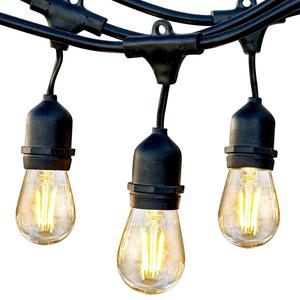 Luz colgante para el hogar y el jardín conectable de grado comercial, bombillas Edison inastillables S14 de 48 pies, luces de cadena para exteriores resistentes a la intemperie - Product Image 1