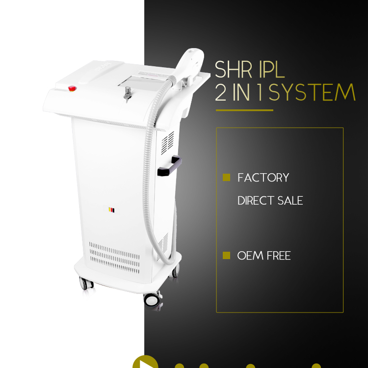2 In 1 Aesthetics Shr Ipl Machine 430nm 530nm 1200nm Hair Removal Skin Care