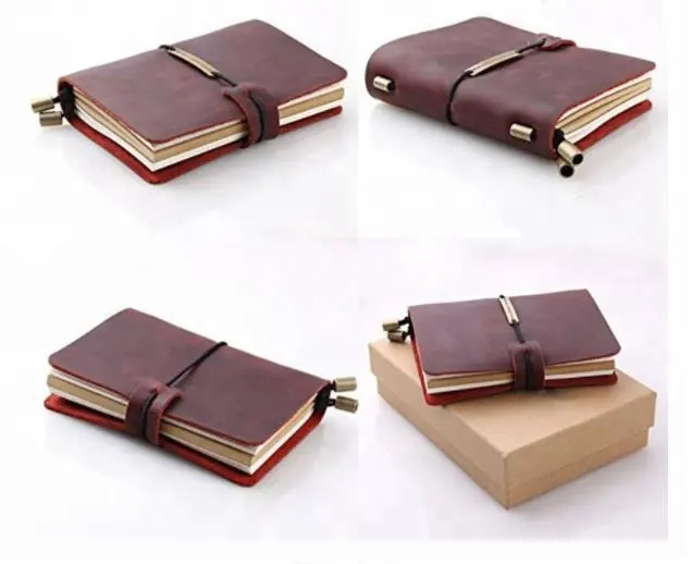 Journal en cuir véritable pour hommes, agenda, carnet de notes, rustique, fait à la main, adapté pour l'écriture en voyage, nouvelle collection
