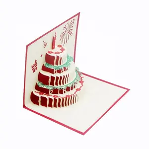 Stereo Card Creative Handmade Color Birthday Cake 3D Funny Birthday Greeting Pop Up Card Printers