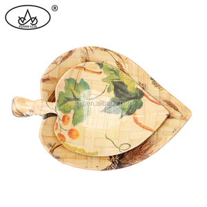 Alta calidad al por mayor <span class=keywords><strong>de</strong></span> madera fina comedor placas hoja <span class=keywords><strong>de</strong></span> plátano platos - Product Image 6