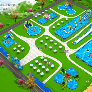 Diseño de Parques Acuáticos Móviles Comerciales, Parque Acuático Inflable Combinado con Toboganes Inflables y Piscina - Product Image 5