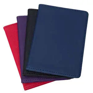 Wholesale blank pu leather passport cover with ticket and ID card case