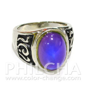 Anillo de piedra Ovalada para hombre y mujer, Color cambiante, Retro - Product Image 3