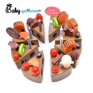 New Arrival Kids Pretend Play <strong>Wooden</strong> Birthday <strong>Cake</strong> <strong>Toy</strong> with Candle Z10293B - Product Image 5