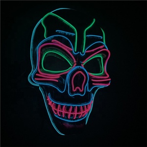 Máscara <span class=keywords><strong>de</strong></span> esqueleto LED Halloween Horrible Scary Light-up Cosplay Party Masks Máscara <span class=keywords><strong>de</strong></span> brillo luminoso - Product Image 6