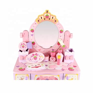 <span class=keywords><strong>Set</strong></span> Giocattolo Educativo per Bambine, Tavolo da Toeletta in Legno Rosa con Specchio, Regalo per <span class=keywords><strong>Trucco</strong></span> e Gioco di Ruolo - Product Image 5