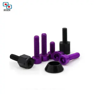 Custom Colourful M3 Purple anodized aluminum screw/machine Titanium screw