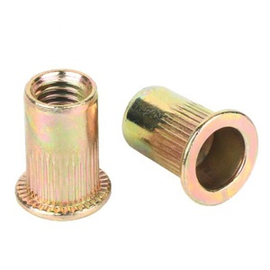 M4 Steel Iron Knurled Body Open End Reduced Flat Small Head <strong>Rivet</strong> <strong>Nut</strong> - Product Image 1