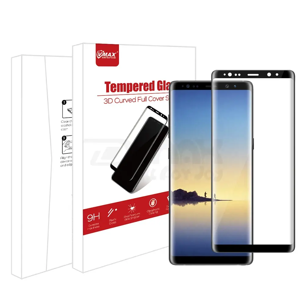 For Samsung Galaxy Note 8 3d anti-water phone tempered glass screen protector protective glass for cell phone