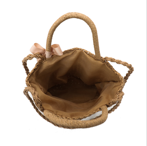 Holt Sales Custom <span class=keywords><strong>Online</strong></span> Shopping Tote Bag Butterfly Knot Lady's Shoulder Bag Bolso de mano con forro de poliéster de estilo natural - Product Image 4