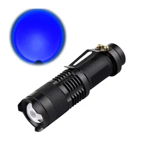 Mini Q5 Blauwe Led Zaklamp 7W 300LM Zaklamp Verstelbare Zoom Vissen Licht