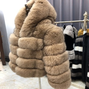 2019 nuovo inverno caldo <span class=keywords><strong>vestiti</strong></span> delle signore vera pelliccia oversize con cappuccio del rivestimento del cappotto di pelliccia di Volpe cappotto di pelliccia per le donne - Product Image 1